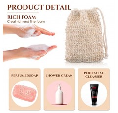 Rtteri 200 Pcs 비누 엑스 폴리 에이 팅 백, 천연 사이 잘삼 비누 파우치, 비누 보호기 바디 샤워 바 비누 파우치 샴푸 비누 가방 거품 및 건조를위한 졸라 매는 끈이있는 메쉬 바디 비누 네트