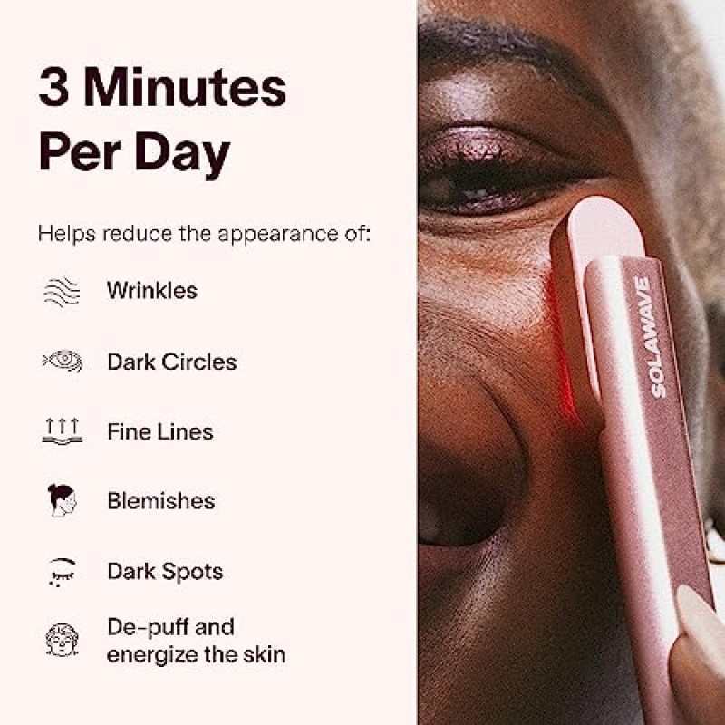 Solawave 4-in-1 래디언트 리뉴얼 완드 및 세럼 번들, 페이셜 마사지기가 포함된 페이스 스킨케어 완드, 리뉴 콤플렉스 세럼이 포함된 페이셜 완드(로즈 골드)