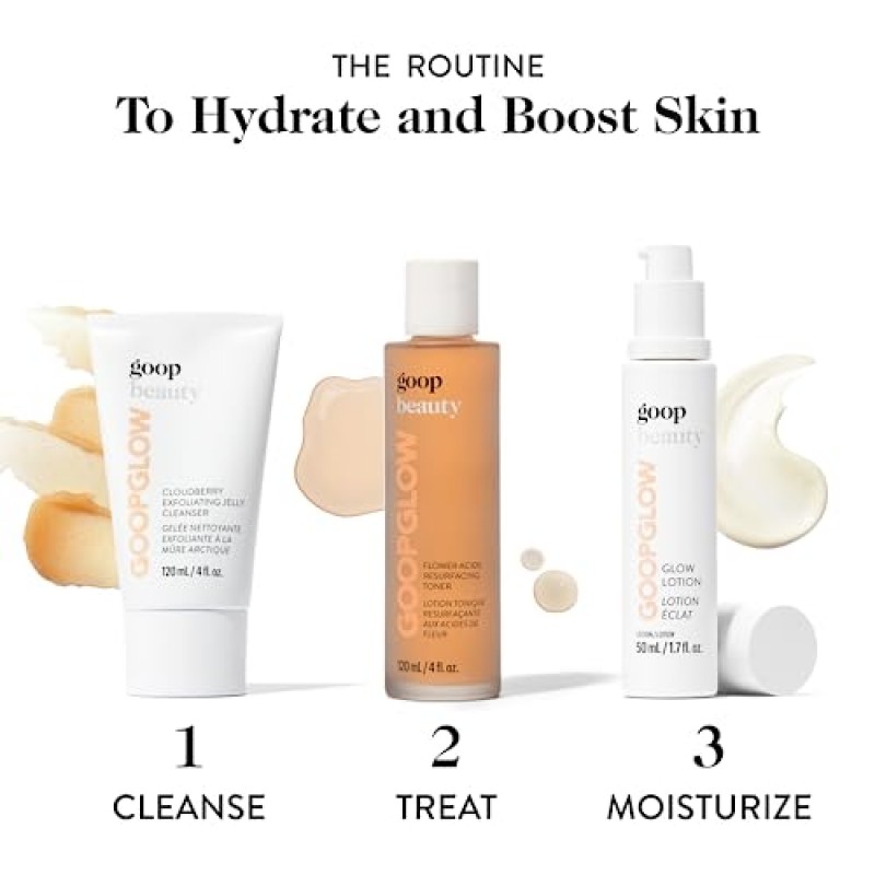 goop 뷰티 글로우 로션 1.7 fl oz | 비타민 C & 카카두 플럼 모이스처라이저 | 감귤향 | 듀이 스킨 | 실리콘 및 파라벤 프리