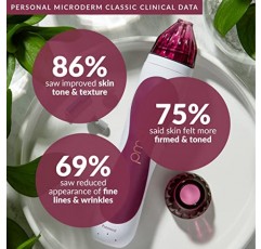 PMD Personal Microderm Classic - 얼굴 및 바디용 키트가 포함된 가정용 미세박피술 기계 - 산뜻하고 빛나는 피부를 위한 각질 제거 크리스탈 및 진공 흡입