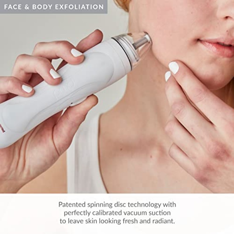 PMD Personal Microderm Pro - 얼굴 및 신체용 키트가 포함된 가정용 미세 박피 기계 - 산뜻하고 빛나는 피부를 위한 각질 제거 크리스탈 및 진공 흡입 - 고속 및 저속 옵션
