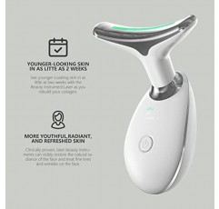 Wanski 이중 턱 감소 장치, 피부 관리를 위한 얼굴 및 목용 3색 LED 주름 방지 얼굴 목 장치, 개선, 조임, 단단하고 매끄러움