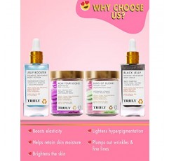 Truly Beauty 제품은 브라이트닝 및 타이트닝 바디 스크럽과 피부 각질 제거제를 어두운 반점, 잡티를 겨냥한 세럼과 결합하고 여드름, 엉덩이 여드름 및 기타 문제 부위를 퇴치합니다.