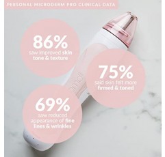 PMD Personal Microderm Pro - 얼굴 및 신체용 키트가 포함된 가정용 미세 박피 기계 - 산뜻하고 빛나는 피부를 위한 각질 제거 크리스탈 및 진공 흡입 - 고속 및 저속 옵션