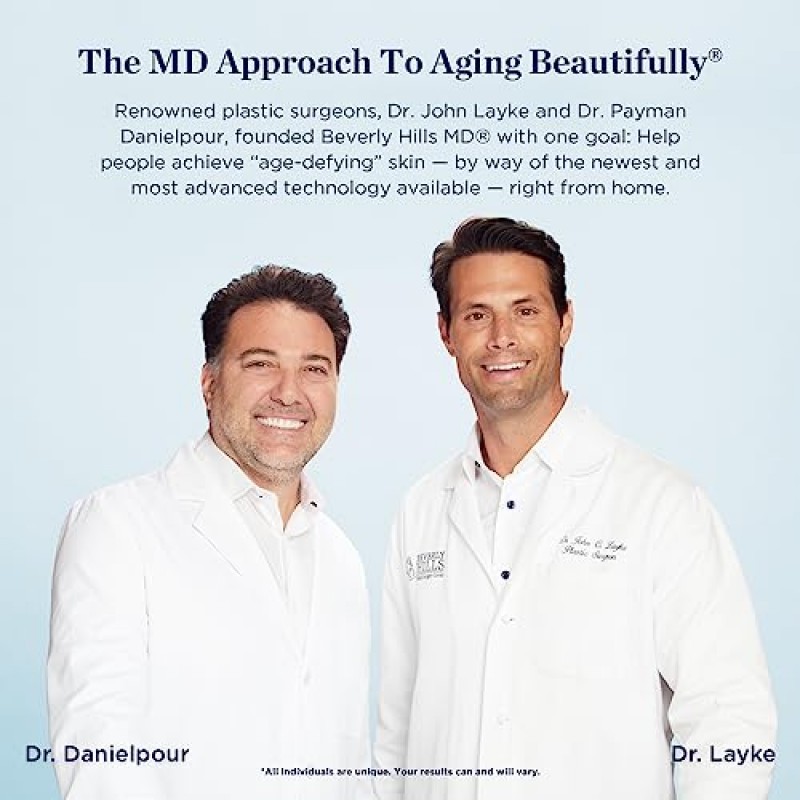 Beverly Hills MD 브라이트닝 + 타이트닝 회복 페이스 오일 - 주름 및 피부톤 완화, 균일하고 촉촉한 안색을 위한 안티에이징 포뮬러 - 비타민 C 함유로 얼굴, 목, 데콜테의 어두운 반점을 밝게 함