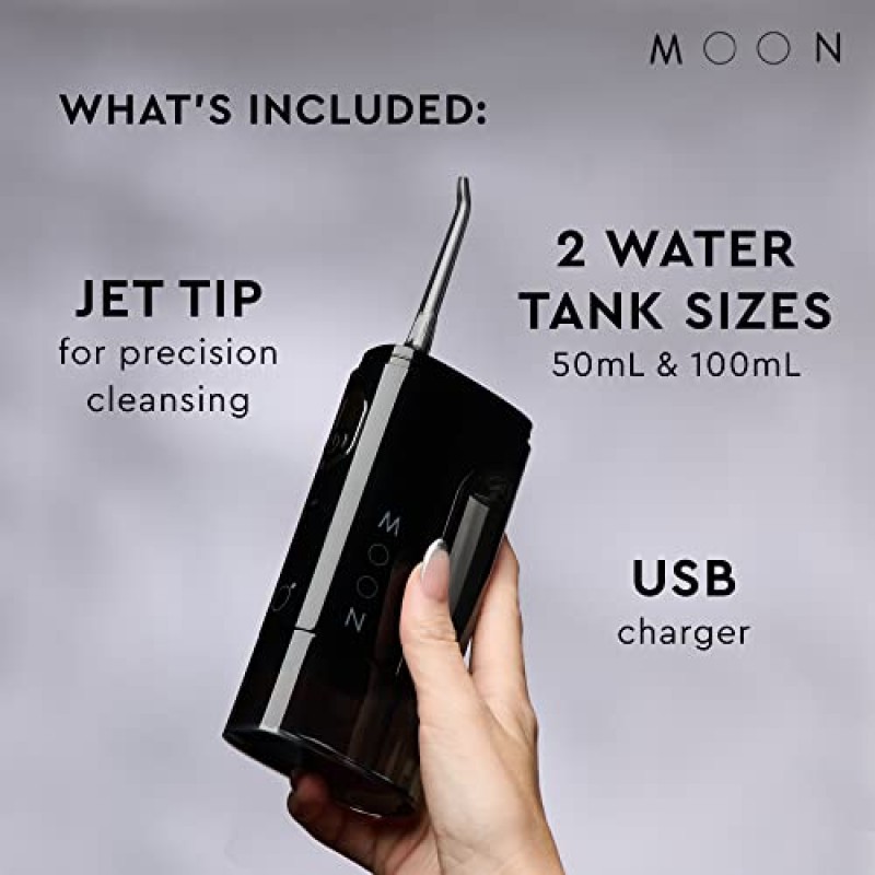 치아 청소 및 잇몸 건강을 위한 MOON 물 치실, 간편한 여행을 위한 두 가지 세척기 탱크 크기를 갖춘 무선 및 충전식, Odell Beckham Jr.와 공동 제작