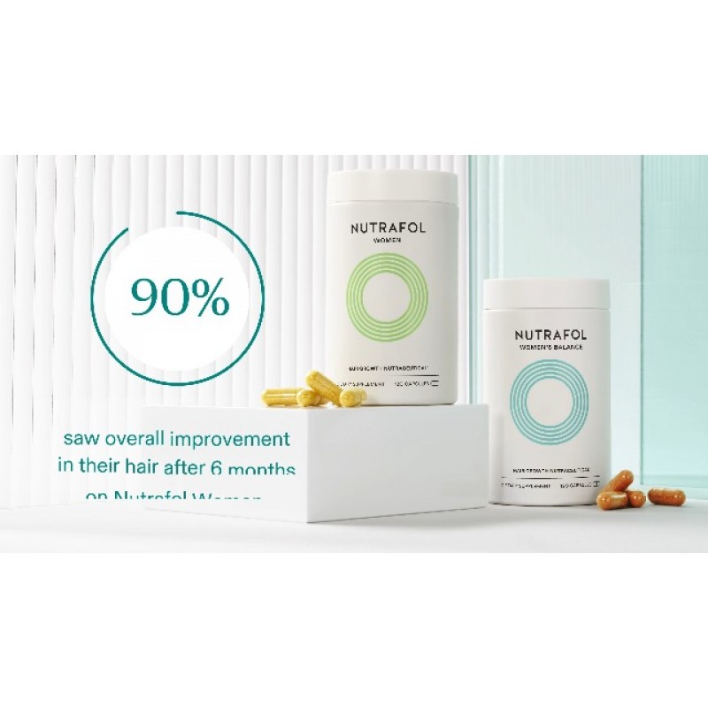 Nutrafol 여성용 모발 성장 보조제, 18-44세, 눈에 띄게 더 두껍고 강한 모발에 대해 임상적으로 입증됨, 피부과 전문의 권장 - 1개월 분량
