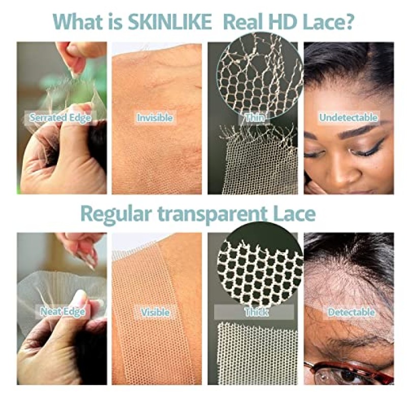 BEEOS 13x4 SKINLIKE 리얼 HD 레이스 정면 전용, 0.10mm 초박형 보이지 않는 스위스 레이스 생생한 깨끗한 사전 뽑아낸 천연 헤어라인 버진 브라질 인간의 머리카락 정면 실키 스트레이트 20인치