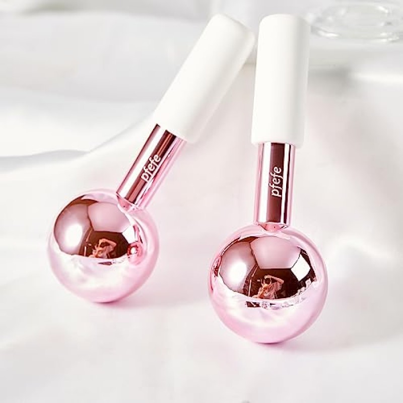 얼굴 및 눈용 Pfefe 아이스 글로브, 뷰티 루틴용 깨지지 않는 스테인레스 스틸 크라이오 스틱, 얼굴 붓기, 주름, 다크서클, 두통용 콜드 롤러 콜링 글로브