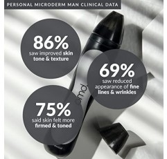 PMD Personal Microderm Man - 얼굴 및 신체용 키트가 포함된 가정용 미세 박피 기계 - 대담하고 눈에 띄는 피부를 위한 각질 제거 크리스탈 및 진공 흡입