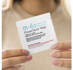 M-61 PowerGlow® Peel - 30가지 트리트먼트 - 글리콜릭, 비타민 K, 카모마일이 함유된 1분, 1단계 각질 제거 글로우 필