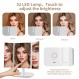 조명이 있는 화장대 거울, 3가지 색상 조명 모드 52 LED 삼중 휴대용 거울, 1X 2X 3X 배율, 터치 컨트롤, 듀얼 전원 공급 장치, 360도 조절 가능한 스탠드