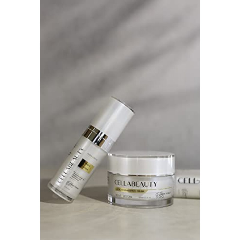 Cella Beauty 페이셜 리제너레이션 크림 - 모든 피부 타입을 위한 안티 에이징 및 스킨 퍼밍 크림 - 동물 실험을 하지 않은 식물 기반 스킨 케어 - 30 ml (1.7oz)