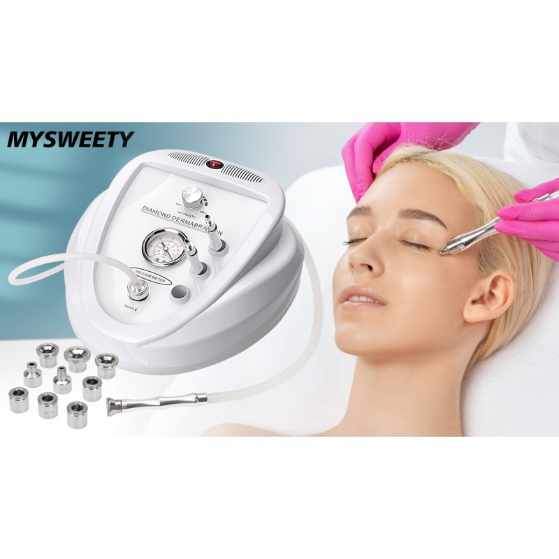 다이아몬드 미세 박피 기계, MYSWEETY 65-68cmHg 흡입력 전문 박피 얼굴 기계, 300pcs 면 필터가 포함된 가정용 피부 관리 도구 미용 기계…