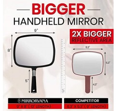 MIRRORVANA 크고 편안한 휴대용 거울 5개 팩 - 도매 할인을 위해 대량 구매 - 이발소, 전문 헤어스타일리스트 및 미용실에 적합(검은색)