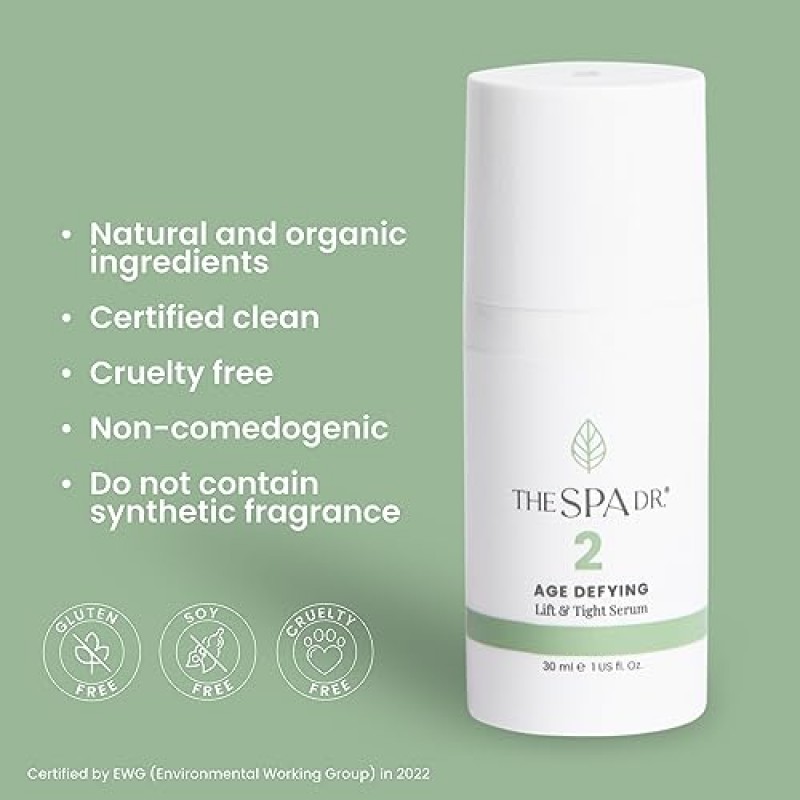 The Spa Dr. 스킨 케어 - 항산화 세럼 - 노화 방지 스킨 케어 - 30일 분량 - 모든 피부 타입에 안전함 - 완벽한 pH 균형 - 유기농 스킨 케어 - 2단계 영양 공급 - 30 ML / 1 Fl. 온스.