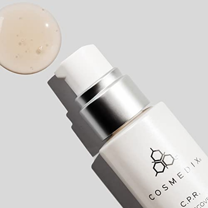 COSMEDIX CPR 스킨 리커버리 페이스 세럼 for 스킨 케어 - 민감하고 건조한 피부를 진정 및 보호합니다 - 얼굴 홍조 완화 - 페이셜 케어용 하이드레이팅 세럼 - 펩타이드, 로디올라, 아르니카 몬타나 함유