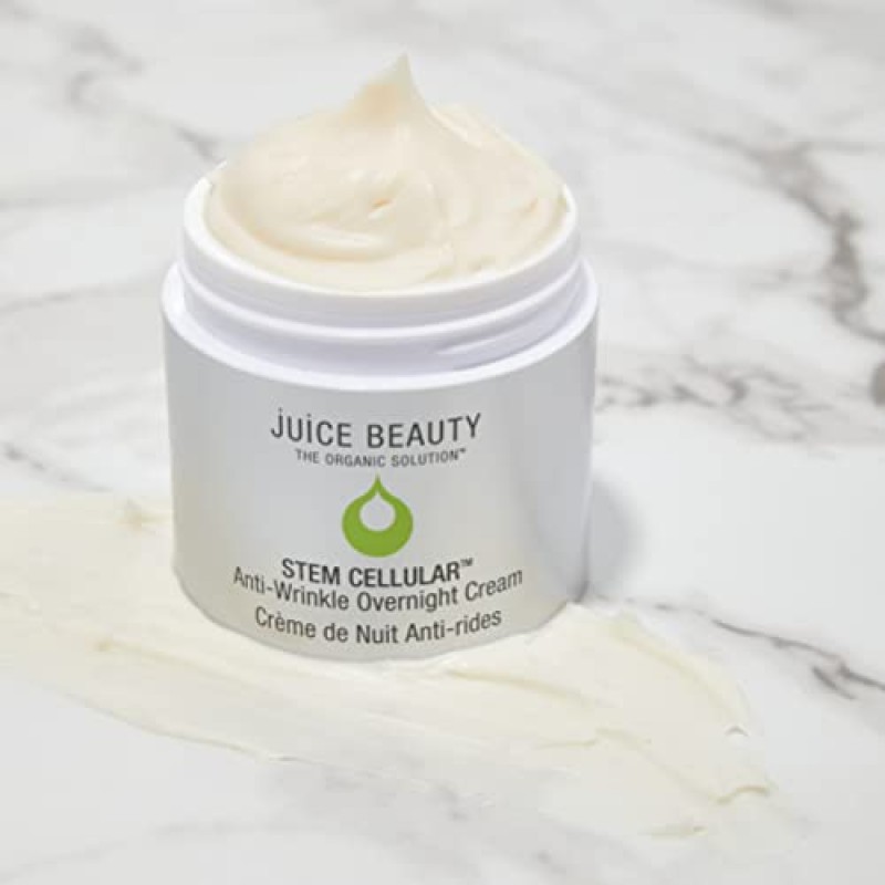 Juice Beauty STEM CELLULAR 주름 방지 세라마이드 스쿠알란 함유 오버나이트 크림 - 깊은 주름과 주름을 위한 집중 수분 공급 - 1.7 fl oz