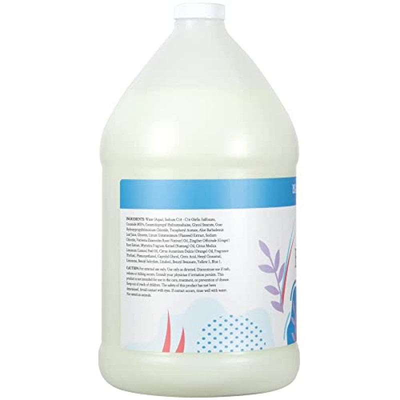 Ginger Lily Farms Botanicals 다용도 액체 손 비누 리필, Island Tranquility, 100% 비건 및 동물 실험을 하지 않음, 녹차 레몬그라스 향, 1갤런(4개 팩)