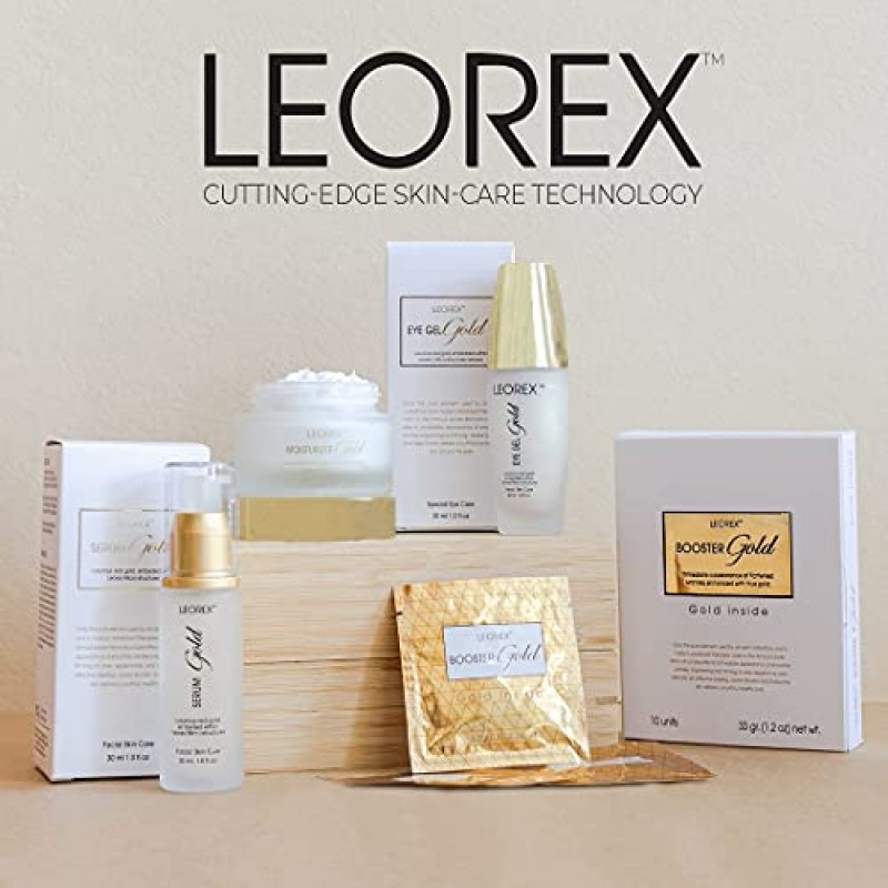 LEOREX 주름 개선 안티 에이징 골드 부스터 - 여성용 페이셜 마스크 24K 골드 입자로 강화된 스킨 케어, 딥 클렌징 페이스 마스크 팩, 리쥬브네이팅 뷰티 골드 페이스 마스크