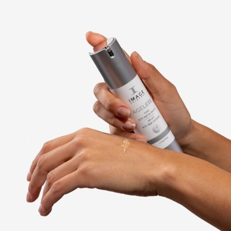 IMAGE Skincare, AGELESS 토탈 세럼, 탄력 있고 수분을 공급하며 주름을 부드럽게 하고 톤을 균일하게 해주는 펩타이드가 함유된 AHA 페이스 세럼, 1.7 fl oz