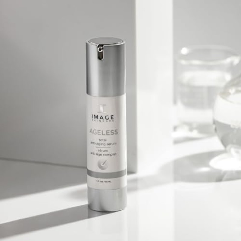 IMAGE Skincare, AGELESS 토탈 세럼, 탄력 있고 수분을 공급하며 주름을 부드럽게 하고 톤을 균일하게 해주는 펩타이드가 함유된 AHA 페이스 세럼, 1.7 fl oz