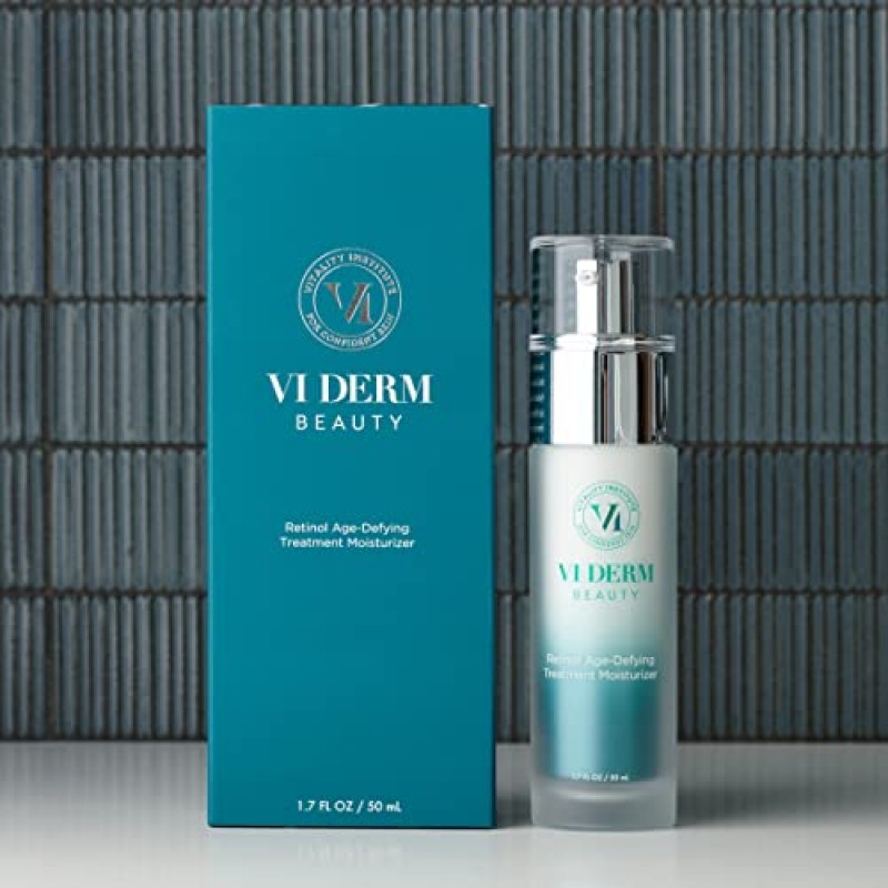 VI DERM 에이지 디파잉 트리트먼트 모이스처라이저, 레티놀, 비타민 C, 녹차 함유, 콜라겐 생성 강화, 1.7 Fl Oz / 50 mL