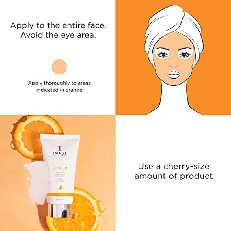 IMAGE Skincare, VITAL C 하이드레이팅 워터 버스트, 피부를 상쾌하게 해주는 딥 하이드레이션 펩타이드 젤 부스트, 2액량 온스