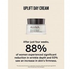 AHAVA 업리프트 데이 크림, 넓은 스펙트럼 SPF20 - 피부를 리프팅하고 탄력있게 가꾸어 주는 풍부한 수분 공급 크림, 깊은 주름을 완화하고 UVA/B 손상으로부터 보호, 독점적인 Osmoter & Tripeptide 38 함유, 1.7 Fl.Oz