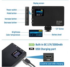 VILTROX LED 카메라 비디오 조명, 미니 삼각대가 포함된 화상 회의 조명 키트, 포켓 사진 조명 바이컬러 2500-8500K 패널 조명 비디오 녹화용 사진 조명 사진 촬영 줌 조명