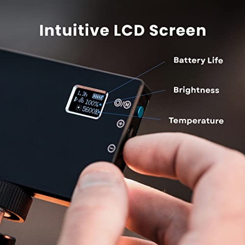 전문 DSLR 카메라용 Lume Cube 바이컬러 패널 미니 LED 조명 | 조정 가능한 패널 미니, LCD 디스플레이 | 사진 및 비디오 조명, 긴 배터리 수명 | 소니, 니콘, 캐논, 후지, 파나소닉에 적합