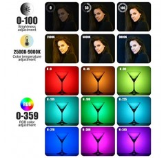 ULANZI VL49 RGB 비디오 조명, LED 카메라 조명 360° 풀 컬러 휴대용 사진 조명(콜드 슈 3개 포함), 2000mAh 충전식 CRI 95+ 2500-9000K 조광 가능 패널 램프 지원 자기 매력