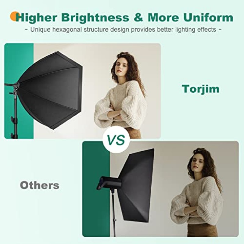 Torjim Softbox 조명 키트, 모델 인물 사진 촬영을 위한 30