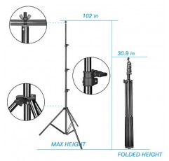 EMART 8.5x10ft 사진 배경 키트, 400W 5500K 일광 우산 연속 조명 세트, 사진 스튜디오 제품, 사진 촬영, 인물 촬영을 위한 흑백 배경