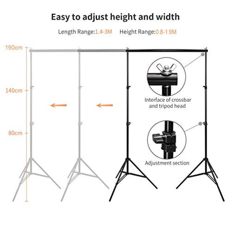 YISITONG 사진 비디오 스튜디오 조명 키트 소프트박스 우산 연속 조명 세트 4개 배경 6.2ft x 10ft 배경 스탠드 사진 스튜디오 제품 초상화 비디오 촬영용 지원 시스템