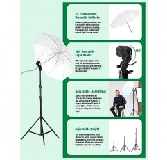 Andoer 전문 소프트박스 사진 스튜디오 조명 키트(3가지 색상 배경, 6.5*10피트 배경 스탠드, 제품 사진용 사진 우산) 인물 비디오 촬영 및 라이브 스트리밍