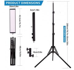 GIJUANRING 2팩 사진 조명, 스튜디오 비디오 조명 3200K-5500K 이중 색상 조광 가능 LED 패널(인물 사진, 제품 사진, YouTube 비디오 녹화용 삼각대 스탠드 백 포함)