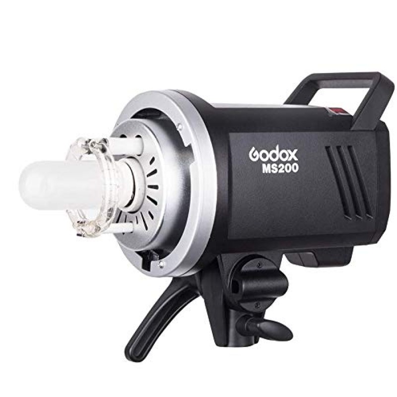 Godox MS200 200W 스튜디오 플래시, 내장 2.4G 무선 X 시스템 GN53 5600K 모노라이트, 보웬스 마운트 150W 모델링 램프, 0.1-1.8S 재활용 시간, 실내 스튜디오 제품 사진 인물 사진