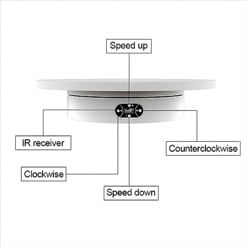 턴테이블-BKL 전기 사진 턴테이블, 회전 디스플레이 스탠드, 회전 디스플레이 스탠드, 직경 11.8인치/30cm, 33lb/15kg 로딩, 흰색