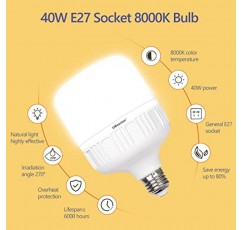 UBeesize 소프트박스 사진 조명 키트, 27인치 x 20인치 연속 조명 키트(2개 40W E27 소켓 8000K 전구 포함), 비디오 녹화용 전문 사진 스튜디오 조명, 인물 촬영