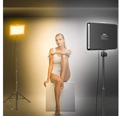 Sutefoto 2팩 연속 테이블 탑 스튜디오 촬영을 위한 USB 132 LED 비디오 조명 키트 사진 조명(3200-5500K, 10%-100%, 조정 가능한 삼각대 스탠드 2개, 2X9 컬러 필터)(7.3인치)