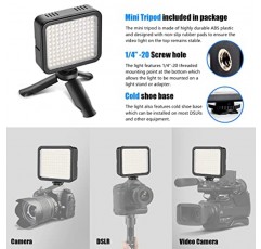 Mettlelite VL120B LED 비디오 조명 키트 조광 가능 연속 휴대용 카메라 사진 조명 화상 회의 게임 블로깅을 위한 삼각대 및 컬러 필터가 있는 충전식 카메라 비디오 조명