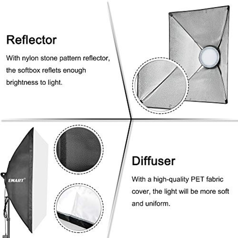 EMART 사진 소프트박스 조명 키트, 사진 장비 스튜디오 소프트박스 20