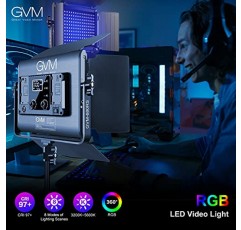 조명 키트가 포함된 GVM RGB LED 비디오 조명, Bluetooth 제어 기능이 포함된 680RS 50W LED 패널 조명, YouTube 스튜디오용 사진 조명 2팩, 비디오 촬영, 게임, 스트리밍, 회의