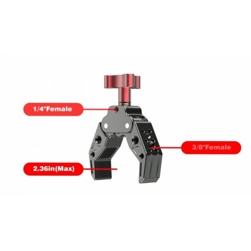 사진 스튜디오 비디오 조명 카메라용 1/4 ~ 3/8 표준 금속 스터드가 있는 KOQEIEY 슈퍼 클램프 카메라, DSLR 카메라, LED 조명, 마이크, 무선 플래시 수신기, 트리거용 크랩 플라이어 클립 마운트