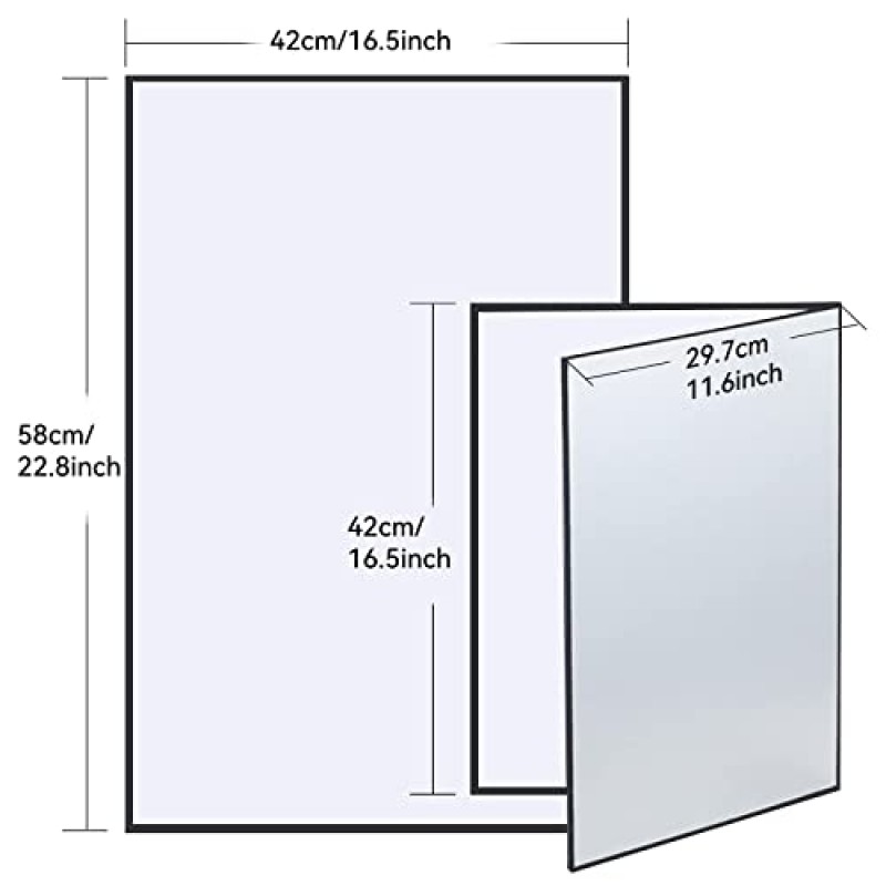 순포 2개 라이트 반사판 사진 골판지, 정물화, 제품 및 음식 사진 촬영을 위한 17x12인치 스튜디오 접이식 라이트 디퓨저 보드 -실버/골드/화이트/블랙