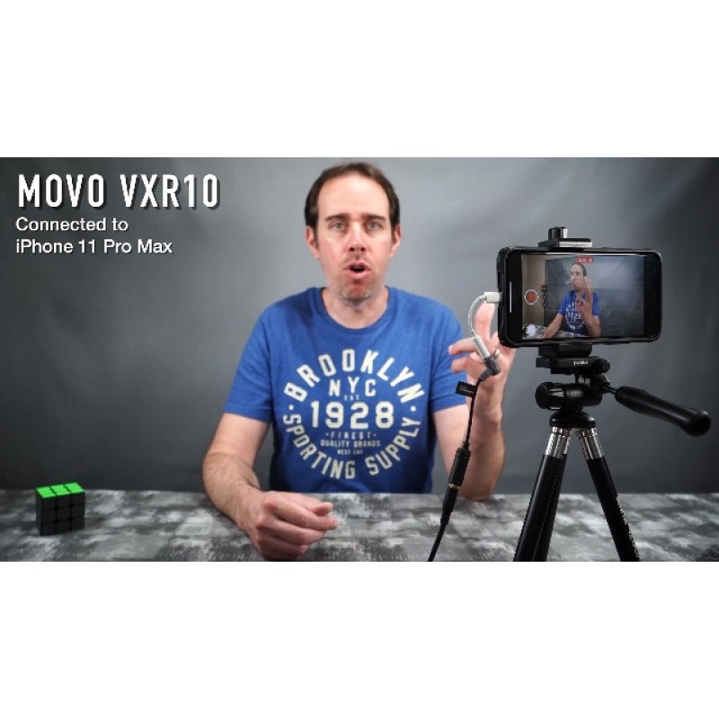 Rycote Lyre 쇼크 마운트가 포함된 카메라용 Movo VXR10-PRO 외부 비디오 마이크 - 배터리가 필요 없으며 DSLR 카메라 및 iPhone, Android 스마트폰과 호환되는 소형 샷건 마이크