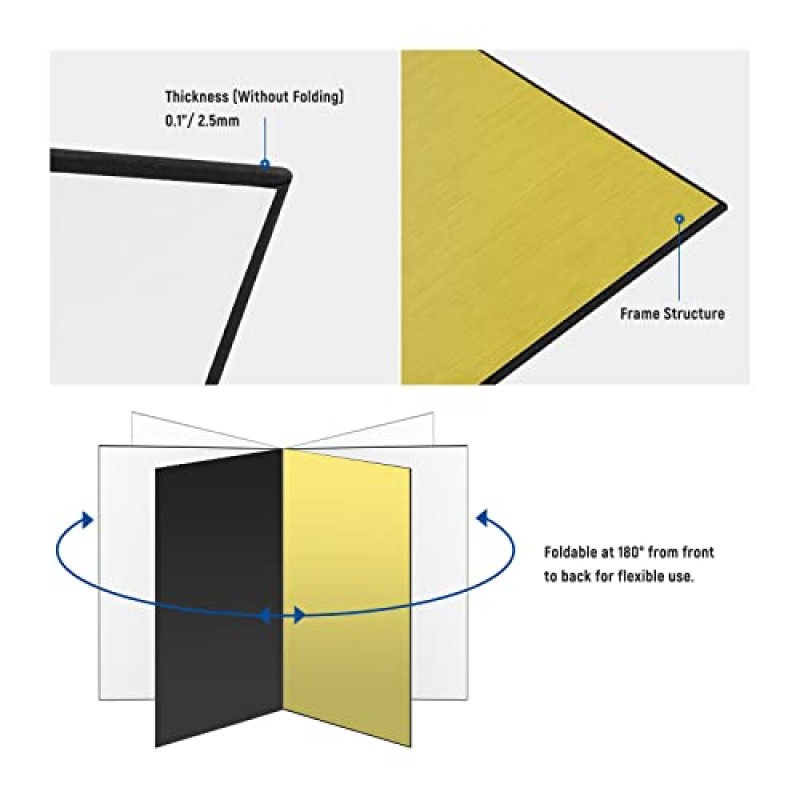 NEEWER 사진 조명 반사판 카드보드, 2팩 4-in-1 A4(12x8in/30x20cm) 크기 정물화, 제품, 음식 촬영, 실버/골드/화이트/블랙을 위한 스튜디오 탁상용 접이식 라이트 디퓨저 보드