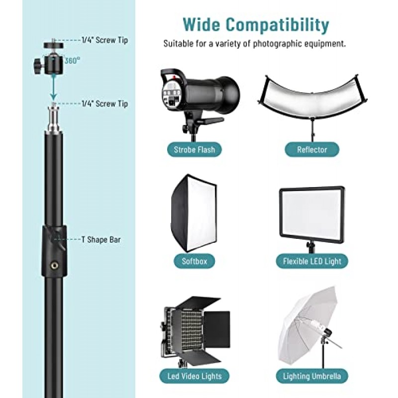 헤비 듀티 9.2피트/110' 라이트 사진 삼각대 스탠드, Sdfghj 알루미늄 스프링 쿠션 조명 스탠드(Relfector 초상화, 소프트박스, 우산, 배경, 플래시, 280CM용 캐리 백 포함)