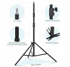 헤비 듀티 9.2피트/110' 라이트 사진 삼각대 스탠드, Sdfghj 알루미늄 스프링 쿠션 조명 스탠드(Relfector 초상화, 소프트박스, 우산, 배경, 플래시, 280CM용 캐리 백 포함)